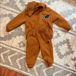 New Balance Kids Tan Sweatpants & Hoodie Set